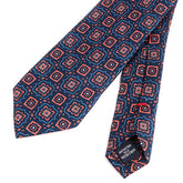 Cass Blue & Orange Mac-Inspired Motif Print Tie - Tie Doctor